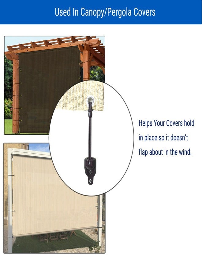 IVYSUN Replacement Shade Parts Ultra Long Bungee Tie Down Kit for Coolaroo Exterior Roller Sun Shade/Blinds,Outdoor/Indoor Roller Up Blinds and Canopy/Pergola Covers (Brown,8inch) - Image 5
